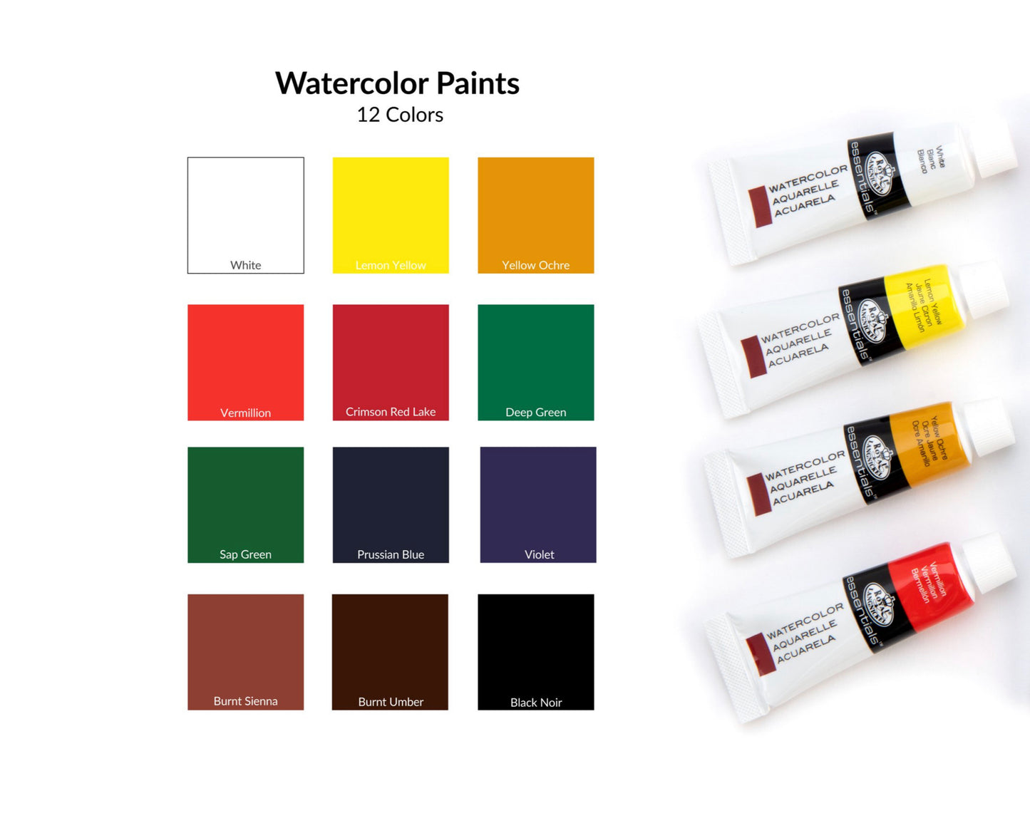 Royal & Langnickel Essentials - Artist Watercolor Paint 12ml, 12 Pack