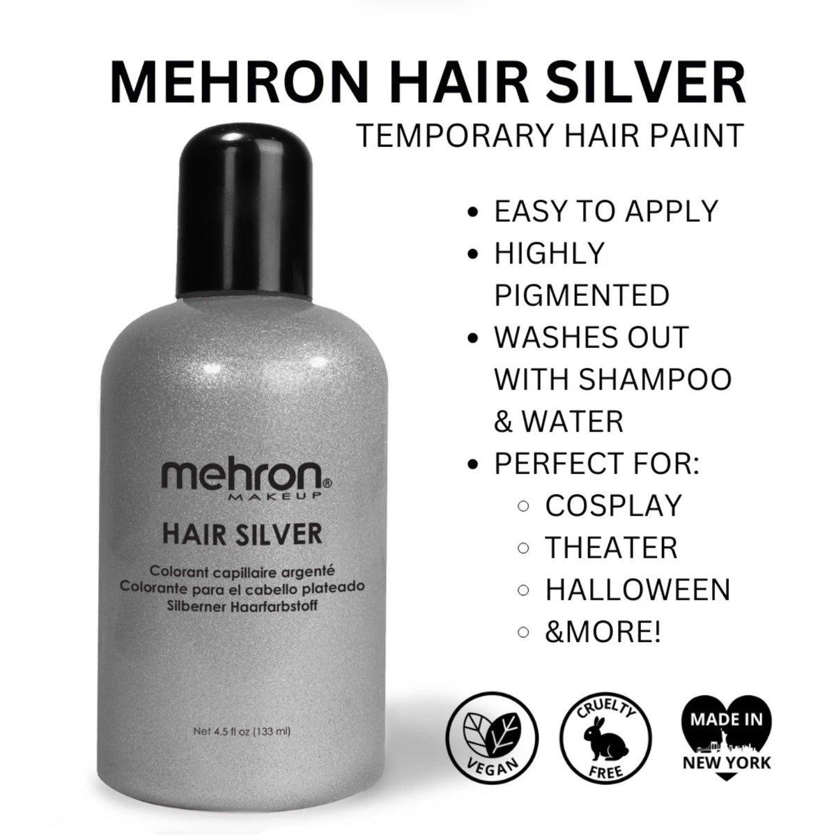 Mehron - Hair White & Hair Silver