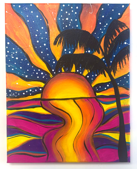 Art & Sip | at Pepo’s 1227 Beer Garden | Tropical Sunset