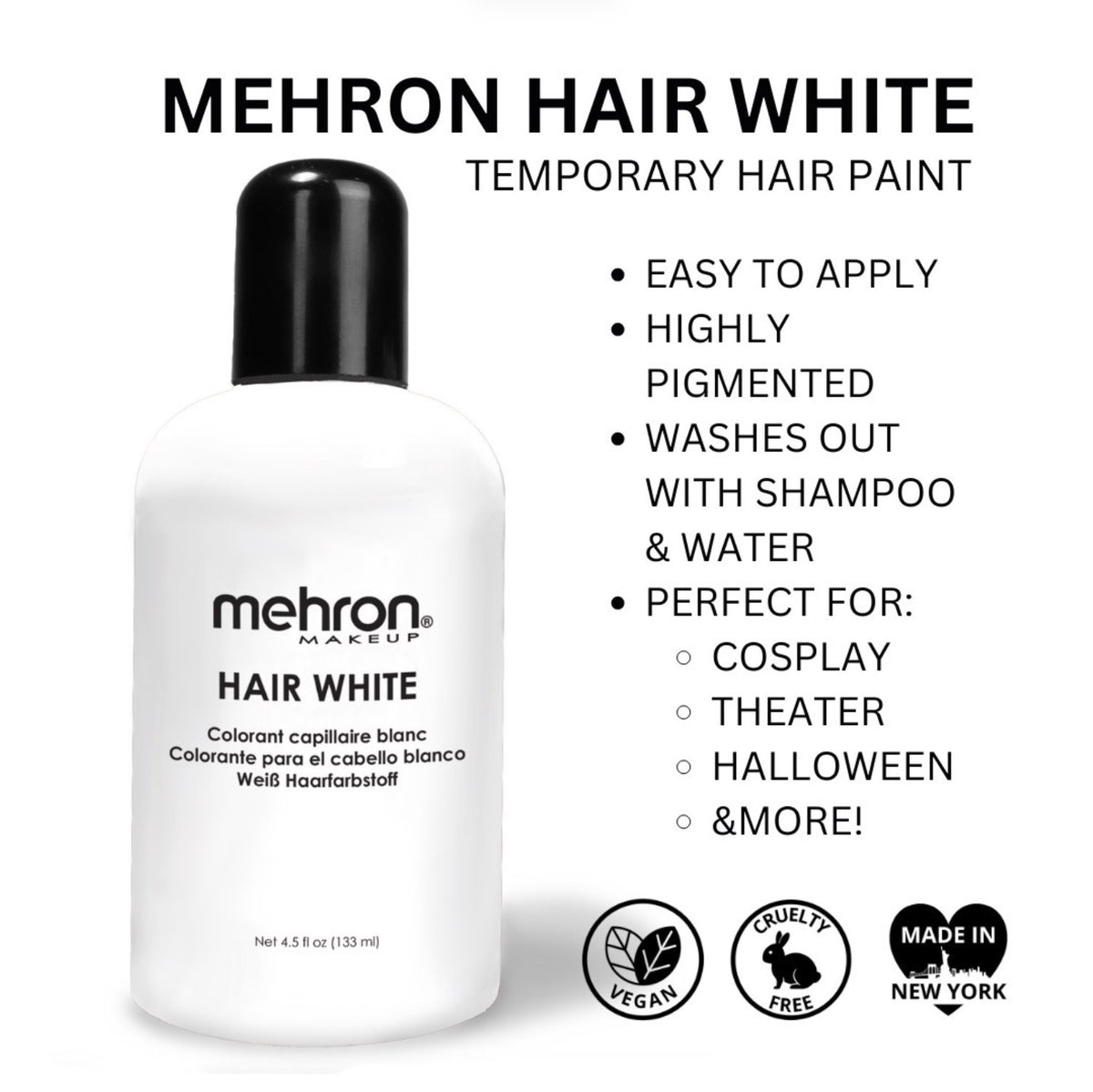 Mehron - Hair White & Hair Silver