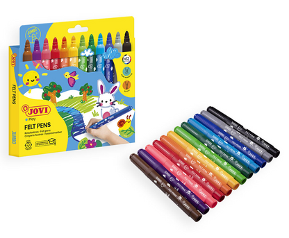 Jovi FELT PENS Estuche 12 rotuladores JUMBO colores surtidos