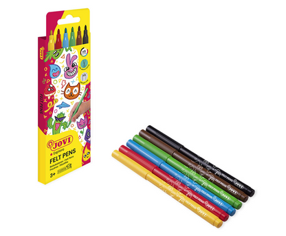 Jovi FELT PENS Estuche 6 rotuladores FINOS colores surtidos