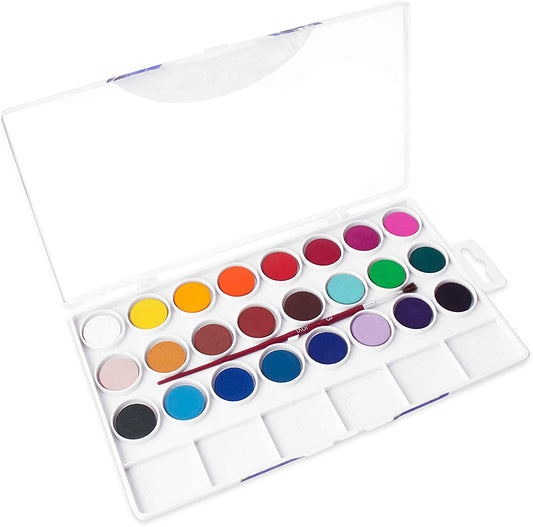 Jovi WATERCOLOR Estuche 24 pastillas acuarela 22 mm colores surtidos + pincel
