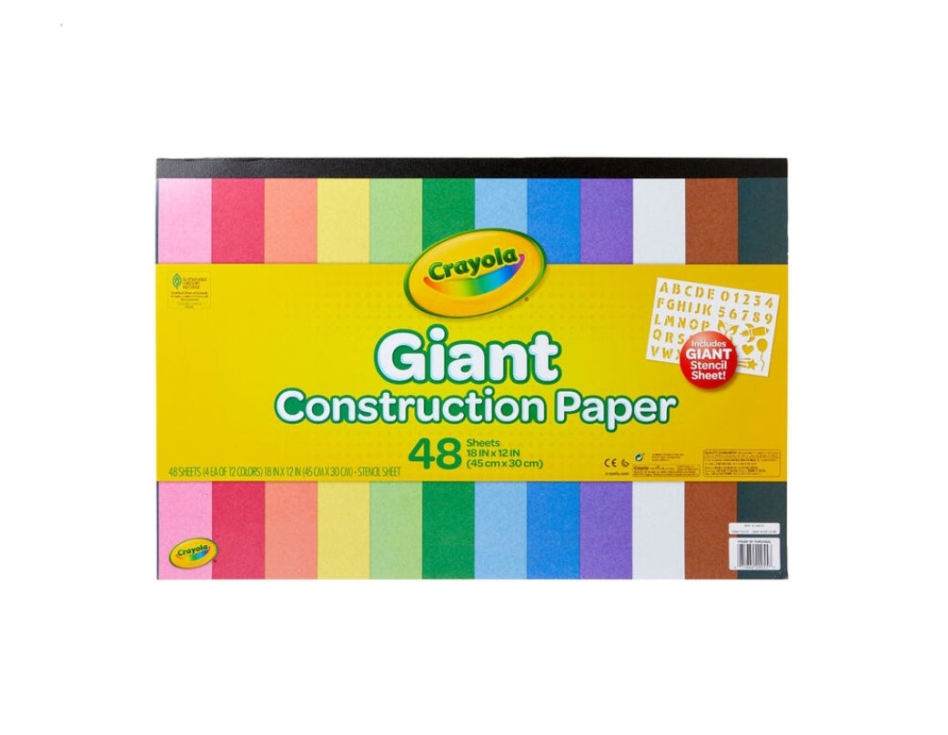 Crayola Giant Construction Paper - 48 Sheets 18"×12"