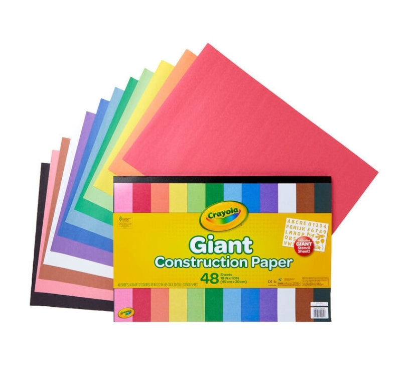 Crayola Giant Construction Paper - 48 Sheets 18"×12"