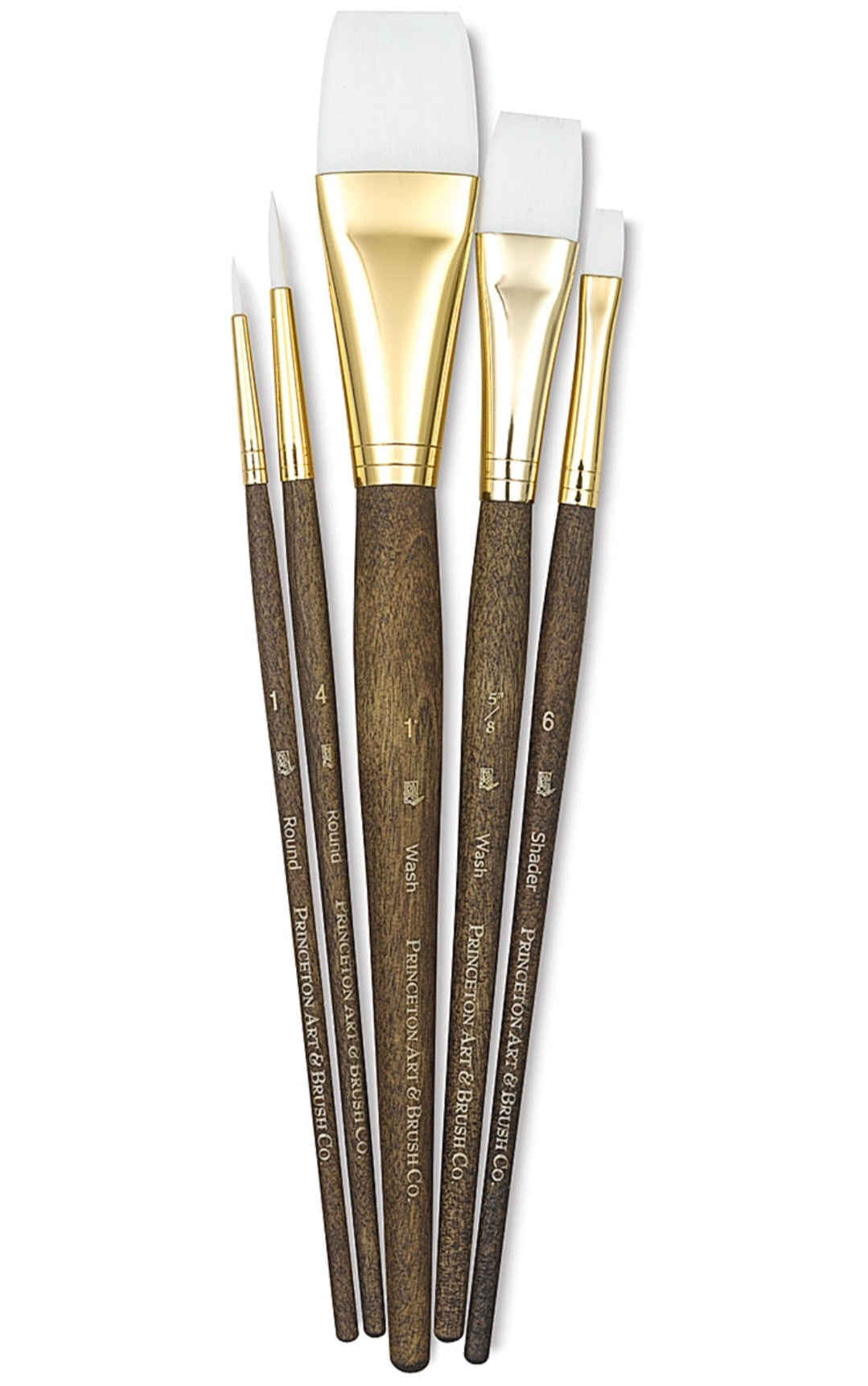 Princeton Real Value Brown Handled Brush Set 5