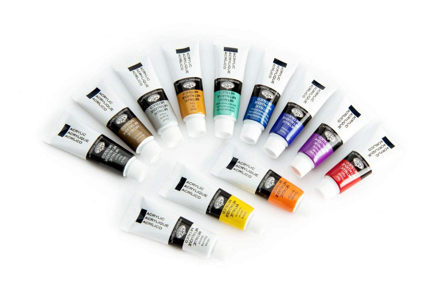 Royal & Langnickel Essentials -  Artist Metallic Acrylic Paint 12ml, 12 Pack