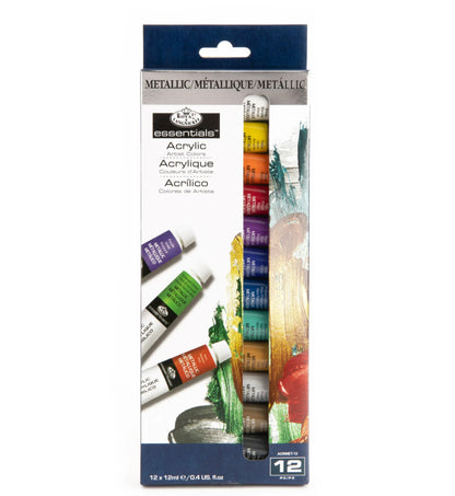 Royal & Langnickel Essentials -  Artist Metallic Acrylic Paint 12ml, 12 Pack