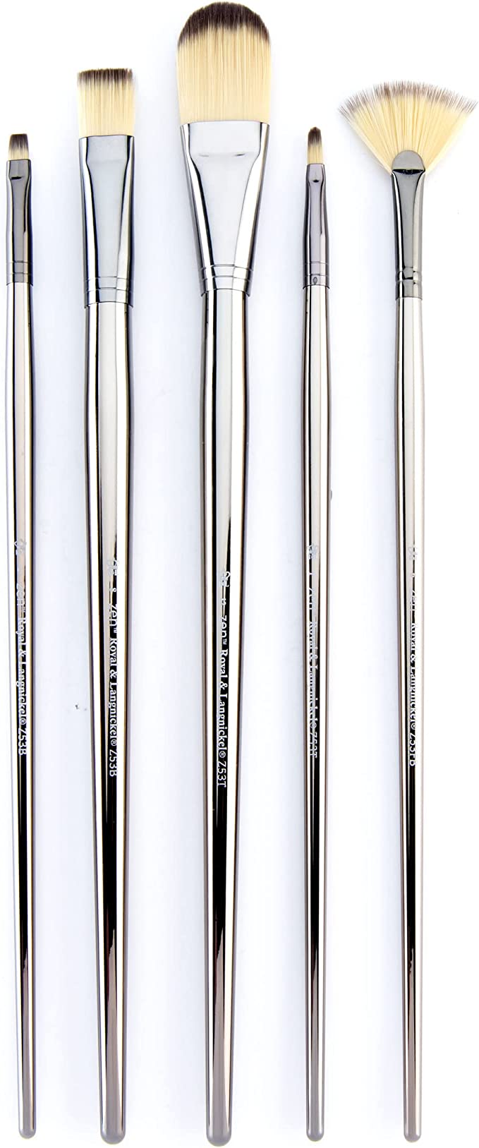 Royal & Langnickel - ZEN 53 Series Set of 5 Long Handle Acrylic & Oil Filbert Variety Paint Brushes