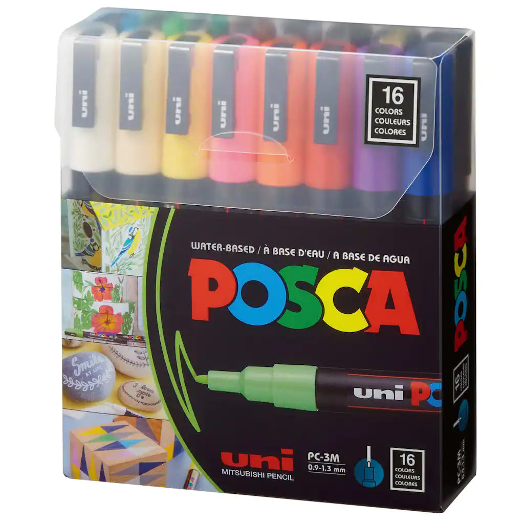 POSCA Paint Marker Sets, 16-Color PC-3M Fine Set