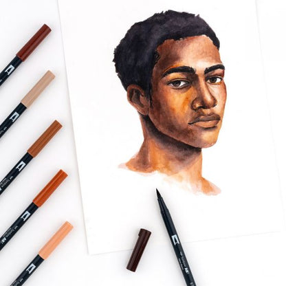 Dual Brush Pen Art Markers, Portrait, 10-Pack