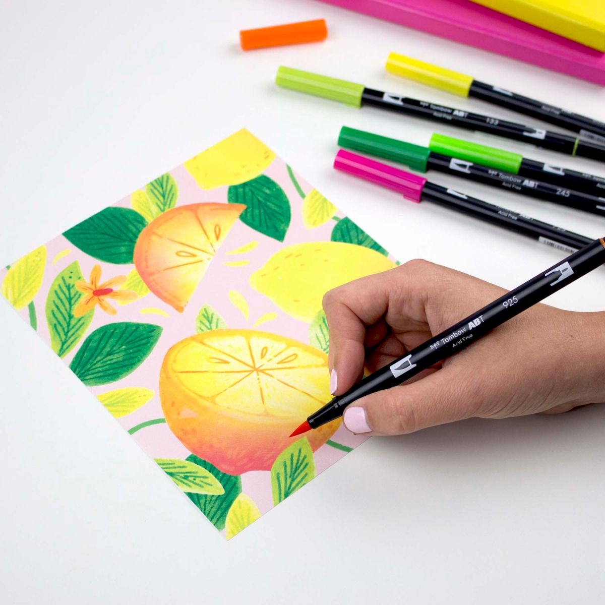Tombow Dual Brush Pen Set, Citrus, 10PK