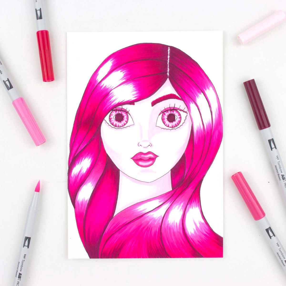 Tombow ABT PRO Alcohol Based Art Markers - Pink Tones, 5pk
