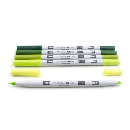 Tombow ABT PRO Alcohol Based Art Markers - Green Tones, 5pk